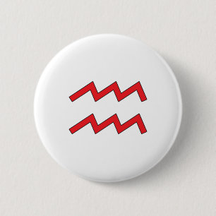 Badge Rond 5 Cm Aquarius, symbole zodiaque, horoscope