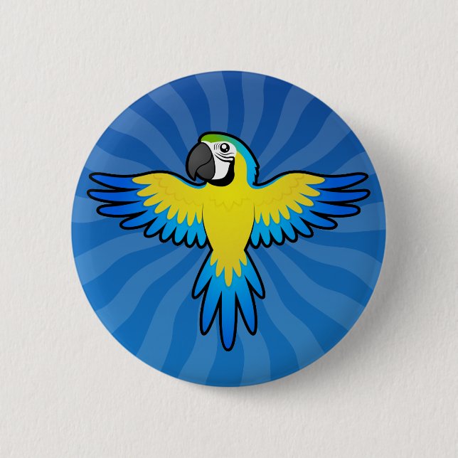 Badge Rond 5 Cm Ara / perroquet de dessin animé (Devant)