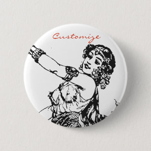 Badge Rond 5 Cm Arabian Belly dancer Vintage Art Thunder_Cove