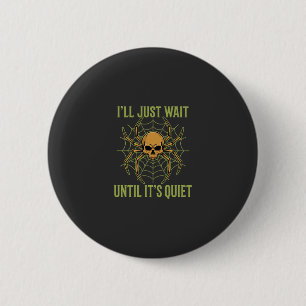 Badge Rond 5 Cm Araignée Crâne Halloween Silencieux