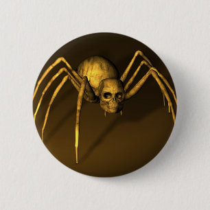Badge Rond 5 Cm Araignée crânienne
