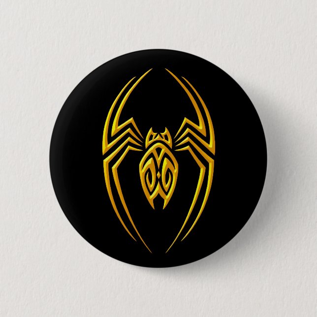 Badge Rond 5 Cm Araignée de fer - jaune et noir (Devant)