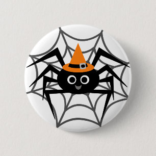 Badge Rond 5 Cm Araignée d'Halloween en maillots et cadeaux Web