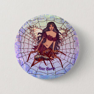 Badge Rond 5 Cm Araignée Fairy