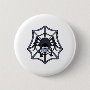 Badge Rond 5 Cm Araignée mignonne dans la toile