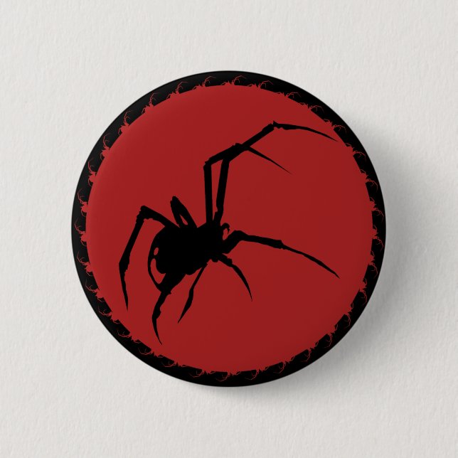 Badge Rond 5 Cm Araignée noire (Devant)