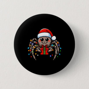 Badge Rond 5 Cm Araignée portant le chapeau de Noël Noël Noël Noël