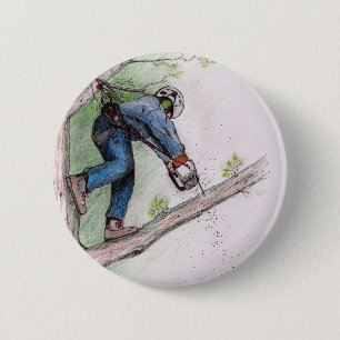 Badge Rond 5 Cm Arboriste du chirurgien Arbre