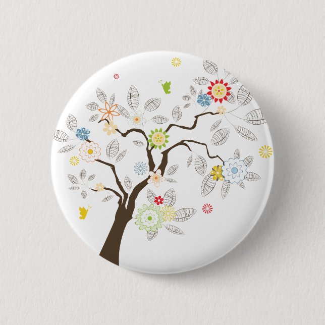 Badge Rond 5 Cm Arbre abstrait (Devant)