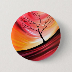 Badge Rond 5 Cm Arbre Abstrait - Art Moderne