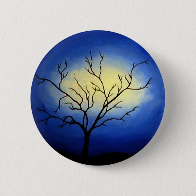 Badge Rond 5 Cm Arbre Abstrait - Art Moderne (Devant)
