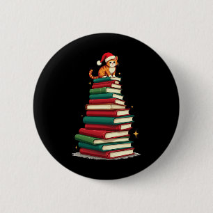 Badge Rond 5 Cm Arbre Amour Lecture Livres Chat Bibliothécaire Drô