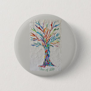 Badge Rond 5 Cm Arbre arc-en-ciel