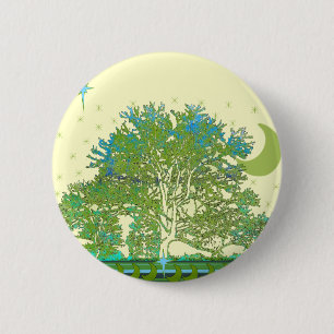 Badge Rond 5 Cm Arbre blues