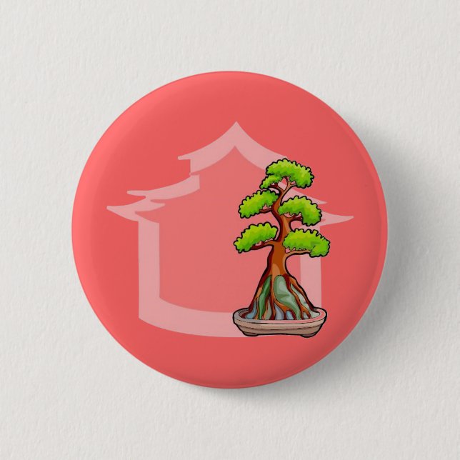 Badge Rond 5 Cm Arbre bonsaï (Devant)