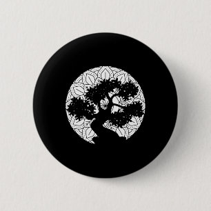 Badge Rond 5 Cm Arbre Bonsaï Mandala Zen Bouddhiste Yoga