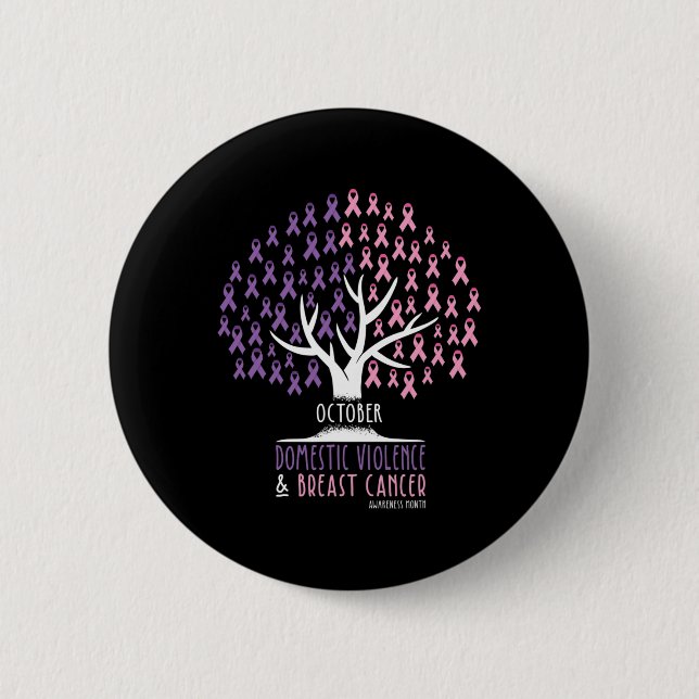 Badge Rond 5 Cm Arbre - Cancer du sein et prise de conscience de l (Devant)