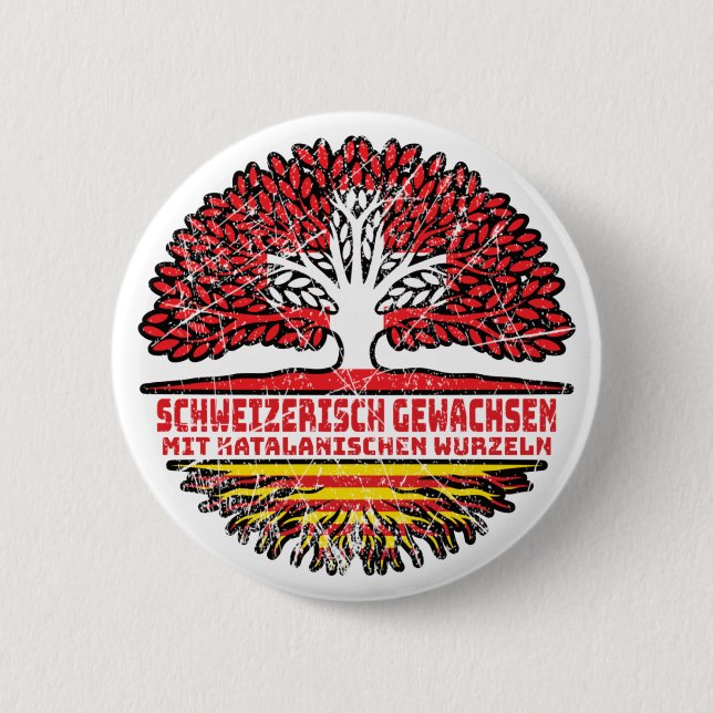 Badge Rond 5 Cm Arbre catalan suisse (Devant)