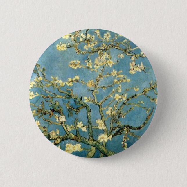 Badge Rond 5 Cm Arbre d'amande en fleurs par Van Gogh (Devant)