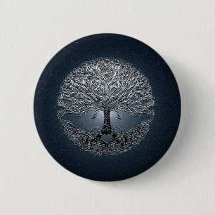 Badge Rond 5 Cm Arbre de bleu de nova de la vie
