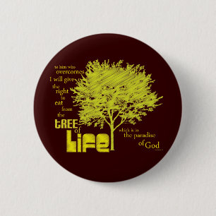 Badge Rond 5 Cm Arbre de bouton/d'insigne chrétiens d'écriture