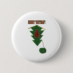 Badge Rond 5 Cm Arbre de Knitmas