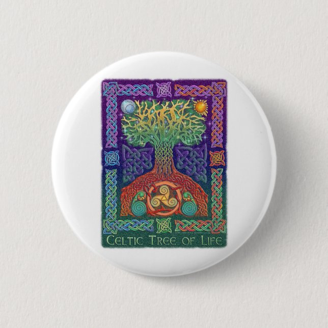 Badge Rond 5 Cm Arbre de la vie celtique (Devant)