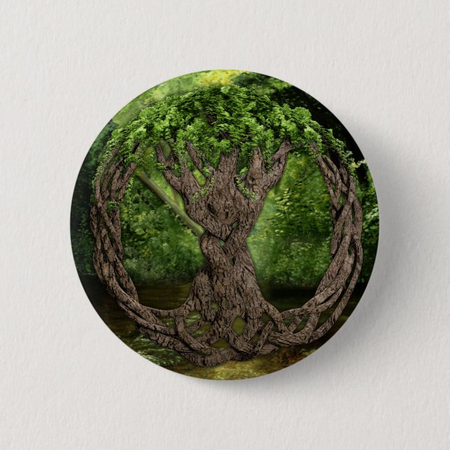 Badge Rond 5 Cm Arbre de la vie celtique (Devant)