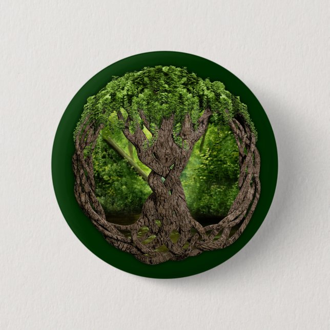 Badge Rond 5 Cm Arbre de la vie celtique (Devant)