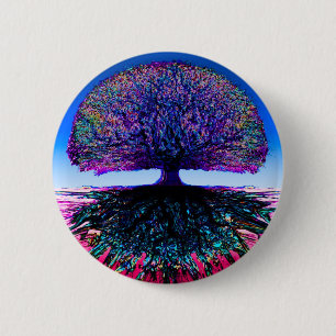 Badge Rond 5 Cm Arbre de la vie créatif