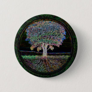 Badge Rond 5 Cm Arbre de l'excellence de la vie