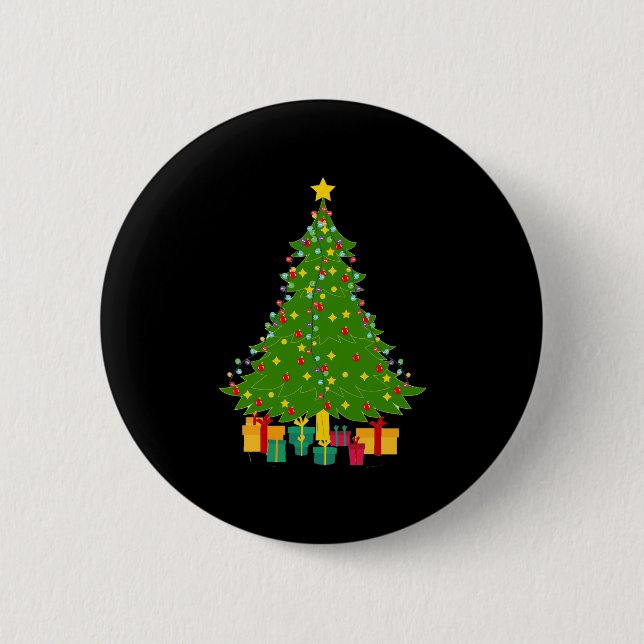Badge Rond 5 Cm Arbre de Noël (Devant)
