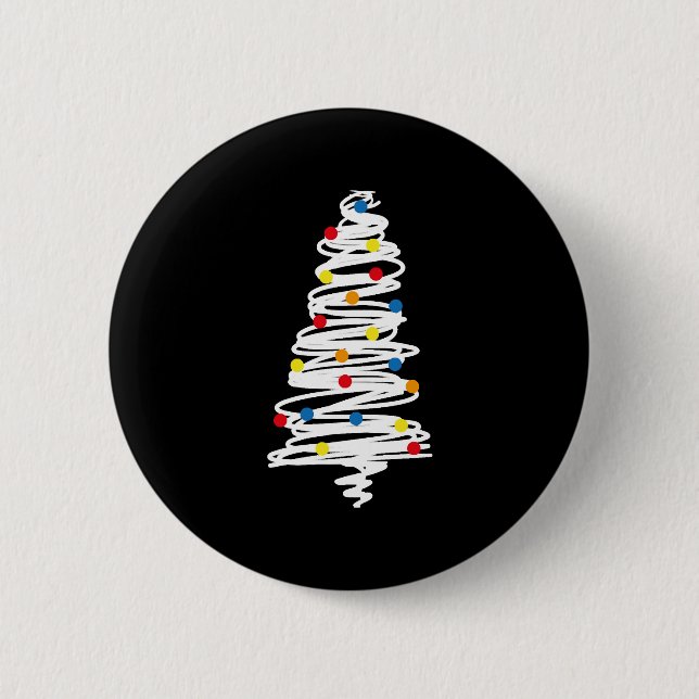 Badge Rond 5 Cm Arbre de Noël (Devant)