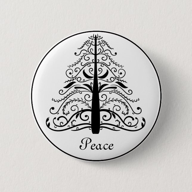 Badge Rond 5 Cm Arbre de Noël (Devant)