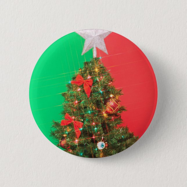 Badge Rond 5 Cm arbre de noël (Devant)