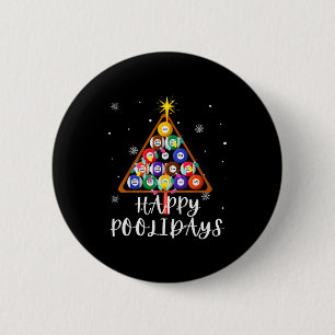 Badge Rond 5 Cm Arbre de Noël Boule de Billard Ol Billards Noël