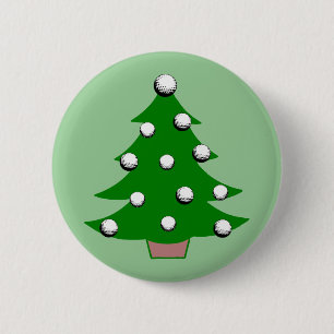 Badge Rond 5 Cm Arbre de Noël de boule de golf