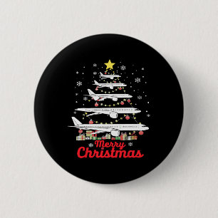 Badge Rond 5 Cm Arbre de Noël de l'avion Joyeux Noël les plus prob