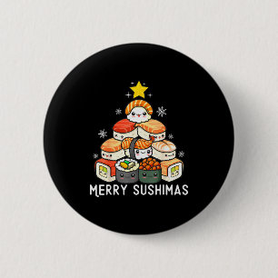 Badge Rond 5 Cm Arbre de Noël de sushi mignon rapide pour les homm