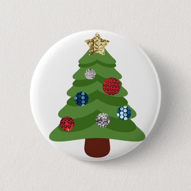 Badge Rond 5 Cm arbre de noël émoji (Devant)