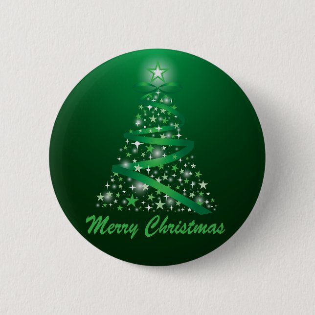 Badge Rond 5 Cm Arbre de Noël lumineux (Devant)