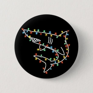 Badge Rond 5 Cm Arbre de Noël requins Xmas Animal de compagnie ama