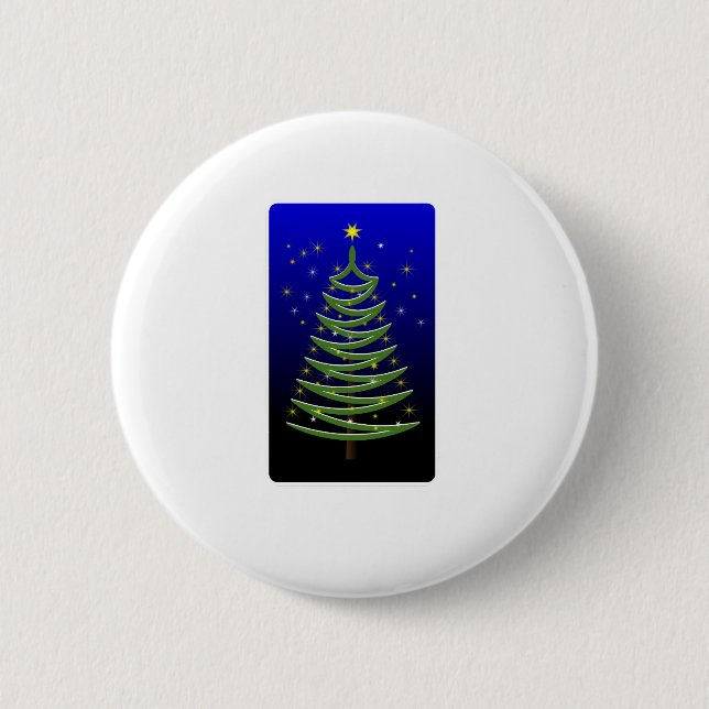 Badge Rond 5 Cm arbre de Noël stylisé (Devant)
