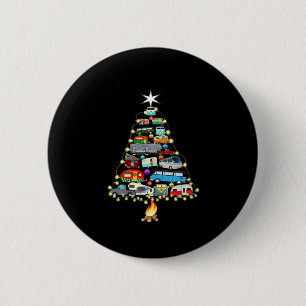 Badge Rond 5 Cm Arbre de Noël Véhicules Camper Camping RVing