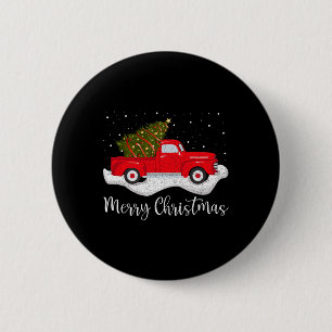 Badge Rond 5 Cm Arbre de Noël Wagon vintage sur Voiture Noël Truc