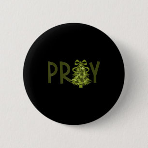 Badge Rond 5 Cm Arbre de prière Xmas Camo Noël chrétien Foi Hommes