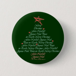 Badge Rond 5 Cm Arbre de salutation de Noël