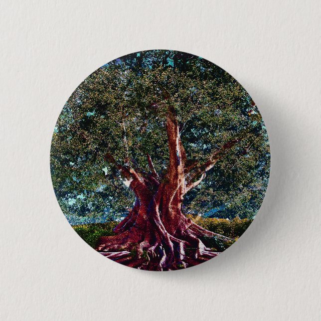 Badge Rond 5 Cm Arbre de stabilité de la vie (Devant)