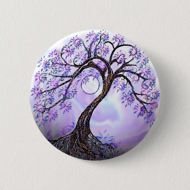 Badge Rond 5 Cm Arbre de vie Lavendar (Devant)