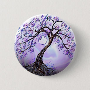Badge Rond 5 Cm Arbre de vie Lavendar